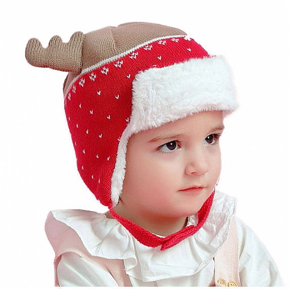 Knitted Ear Cuff Toddler Beanie Hat , Christmas Beanie Hat Unisex Gender - 11193668