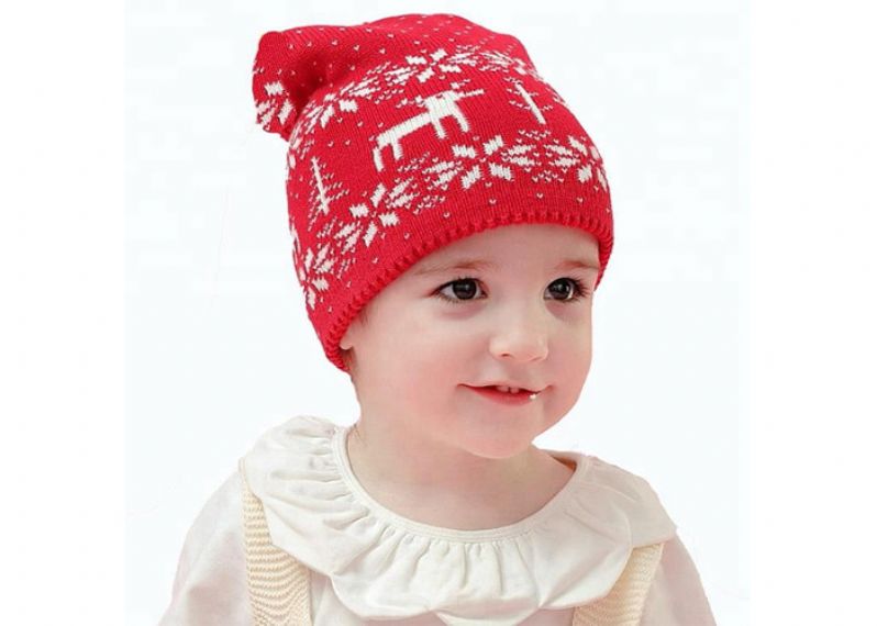 Red Color Warm Winter Accessories Cute Crochet Beanie Hat 0.08KG Weight - 11193673