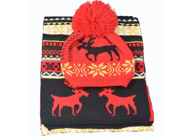 Acrylic Xmas Themed Warm Winter Accessories Scarves Set Custom For Adults - 11193681