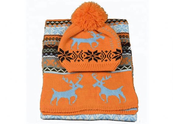 Acrylic Xmas Themed Warm Winter Accessories Scarves Set Custom For Adults - 11193681