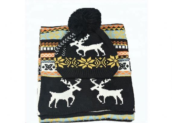 Acrylic Xmas Themed Warm Winter Accessories Scarves Set Custom For Adults - 11193681