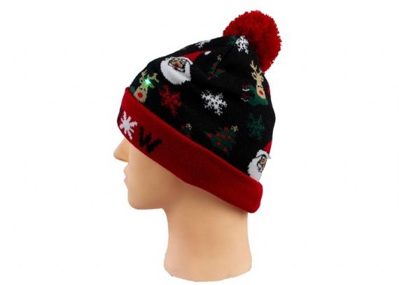 Winter Acrylic And Wool Warm Christmas Beanie Hat Custom Design For Promotion - 12220661