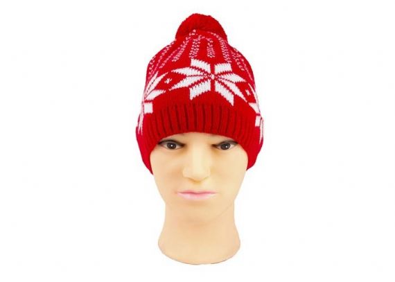 Pure Acrylic 12 Gauge Warm Winter Accessories Red Christmas Beanie And Scarf Set - 12232378