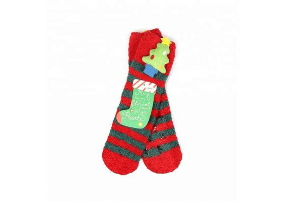 100% algodón cinco colores tubo unisex calcetines borrosos de Navidad - 11193684