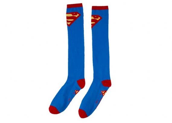 Calcetines deportivos hasta la rodilla con logotipo personalizado de Superman azul - 12205634