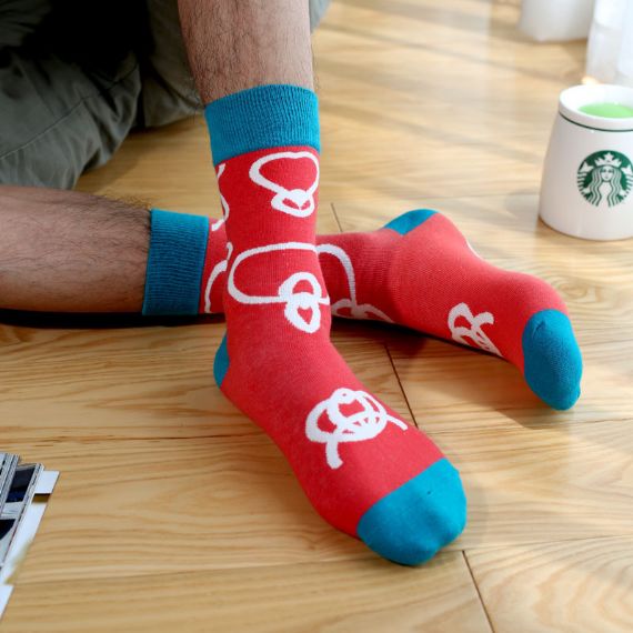 Divertido vestido personalizado calcetines al por mayor - HNFS26