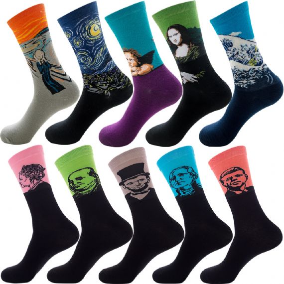 Diseños locos al por mayor fabricantes de calcetines personalizados - HNFS31