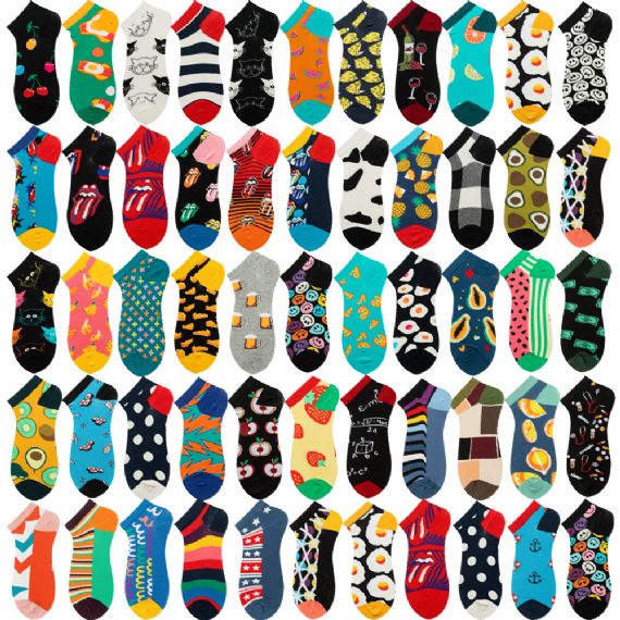 Calcetines tobilleros de algodón jacquard para hombre - HNFS33