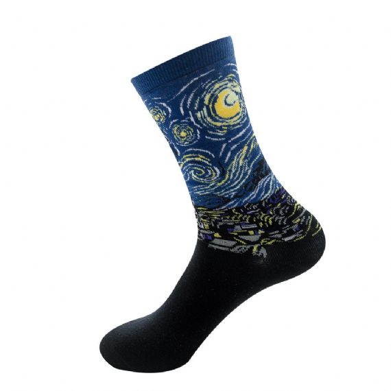Calcetines largos de tubo a granel de pintura al óleo unisex - HNFS35