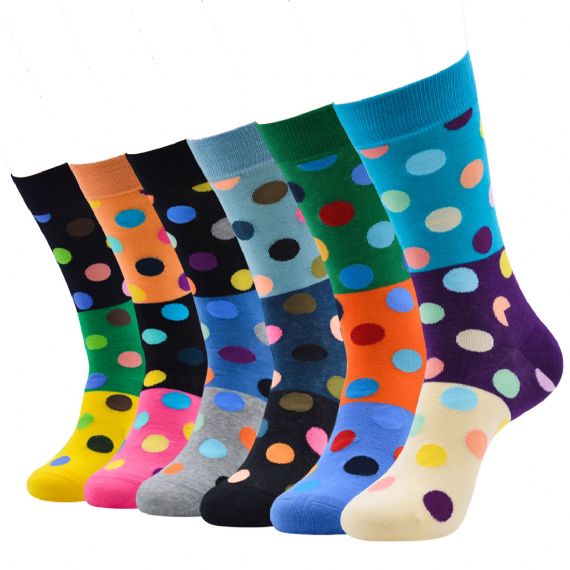 Calcetines reciclados con diseño de lunares multicolor - HNSS3
