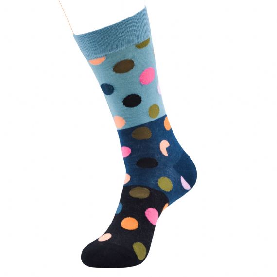 Calcetines reciclados con diseño de lunares multicolor - HNSS3
