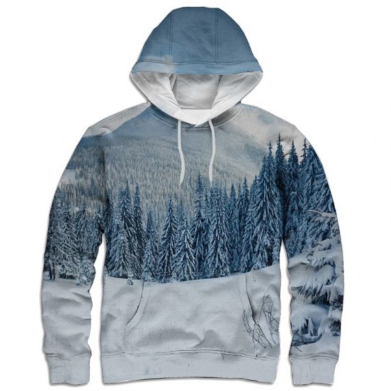 Sudaderas con capucha de poliéster con paisajes nevadas para sublimación - SPS13
