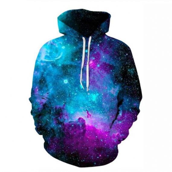 Sudaderas con capucha de poliéster azul Galaxy 100 para sublimación - SPS26
