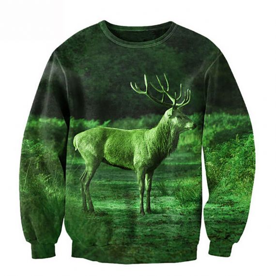 Espacios en blanco de la sudadera de la sublimación del reno de la lente verde - SPS6