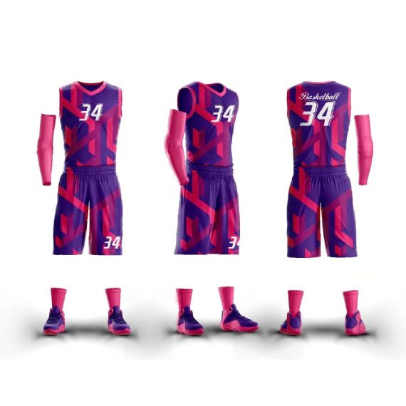 Camisas de basquete de sublimação roxa - BA01