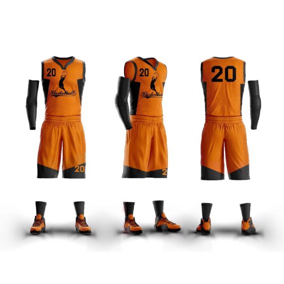 Camisa de basquete laranja design 2020 sublimação - BA02