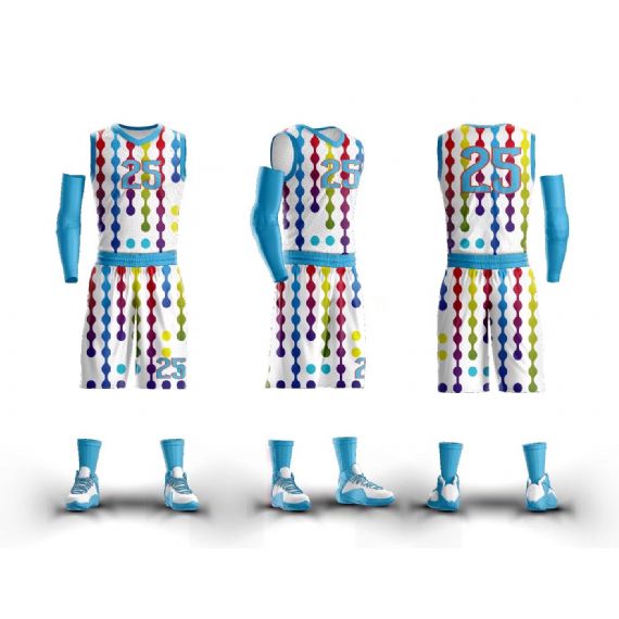 Design de camisa de sublimação de basquete com linhas pontilhadas - BA08