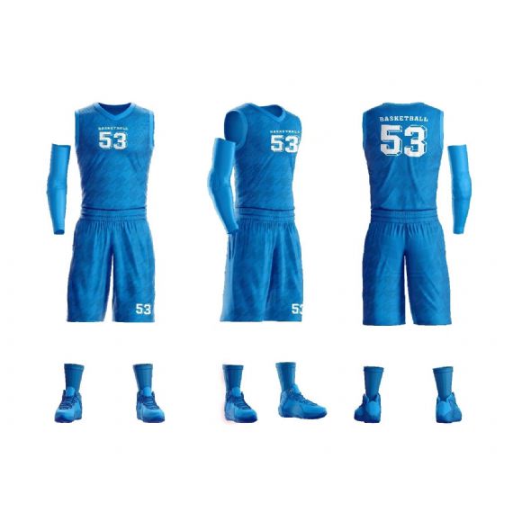Design de sublimação uniforme de basquete azul brilhante - BA18