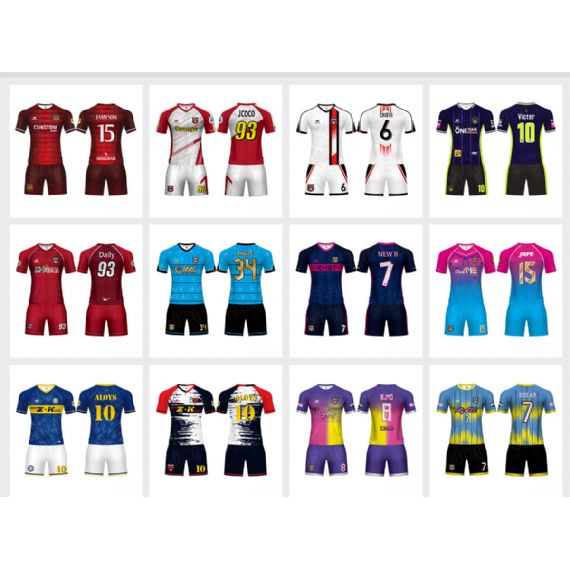 Uniformes de futebol sublimados multicoloridos - SO25