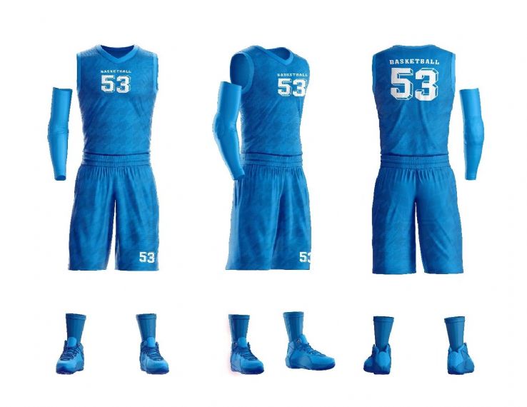 Diseño de sublimación uniforme de baloncesto azul brillante - BA18
