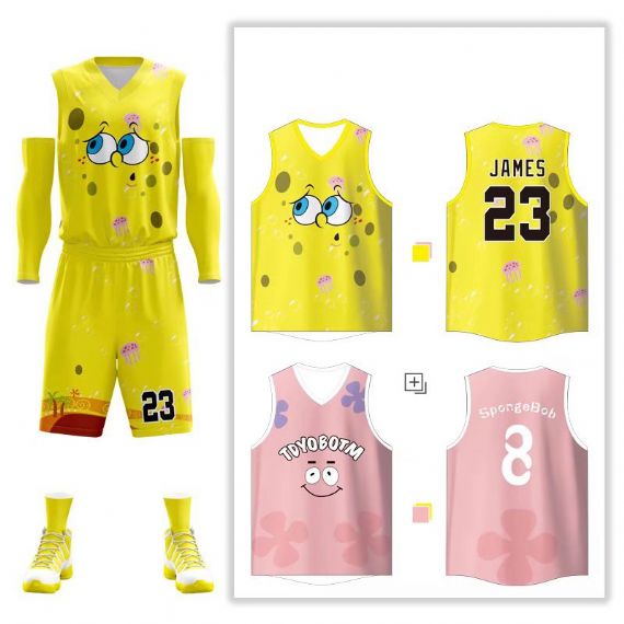 Bob Esponja Último diseño de camiseta de baloncesto por sublimación - BA19