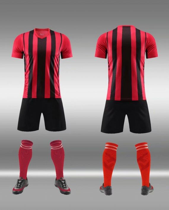 Diseño de camiseta de fútbol de sublimación roja caramelo - SO06