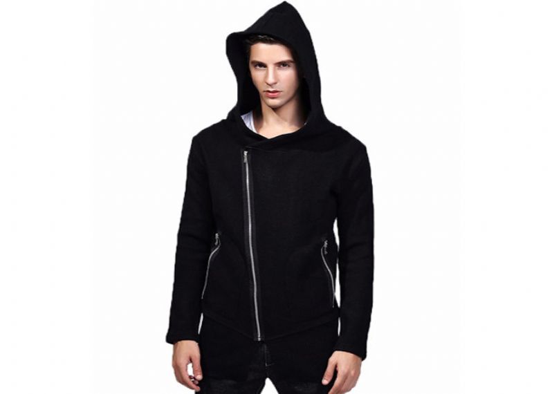 Sudadera con capucha larga de invierno con cremallera para hombre de calibre 7, suéter de cárdigans de diseñador azul marino de punto - 11202879