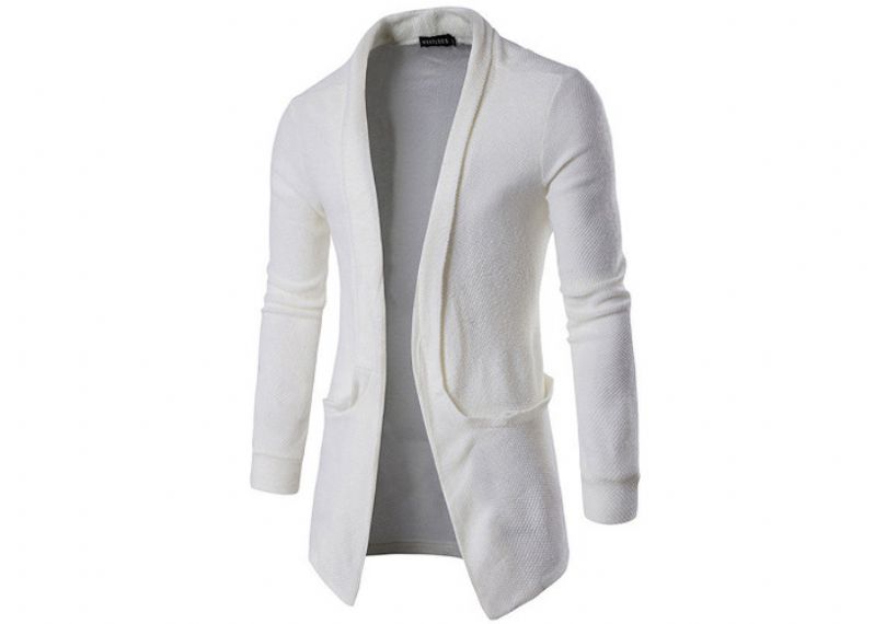 Cárdigan de punto acogedor con cable largo de algodón y acrílico 12GG para hombre Otoño - 11202923