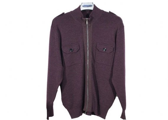 Cuello alto de punto Dos bolsillos Cárdigan para hombre Suéteres Cremallera completa para invierno otoño - 11989716