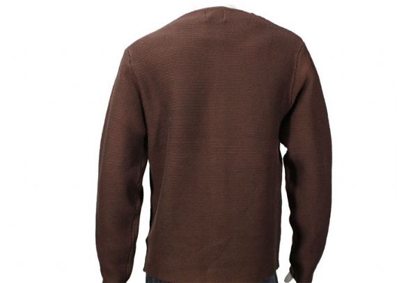 Chaqueta de punto para hombre del suéter del cable del botón del modelo del llano del color marrón 7GG para el invierno - 11998924