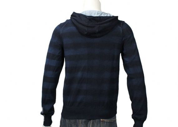 Modelo para hombre de encargo de la raya de la sudadera con capucha del suéter del cable de la cremallera completa del algodón y de acrílico - 11999278