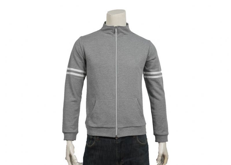 Suéter de punto de primavera para hombre Diseño de cárdigan de punto de cable gris 100% acrílico con cremalleras - 12316575