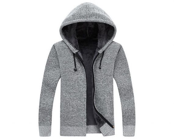 Suéter de punto para hombre con cremallera y cuello en V ISO M L XL - 13245159