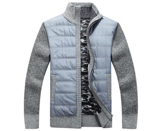 L XL XXL Chaqueta tipo cárdigan de punto con patchwork y corte musculoso - 13246192