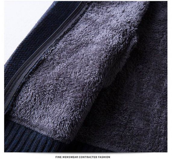 Suéter de punto acogedor con cremallera con capucha a juego de color de invierno - 13246228