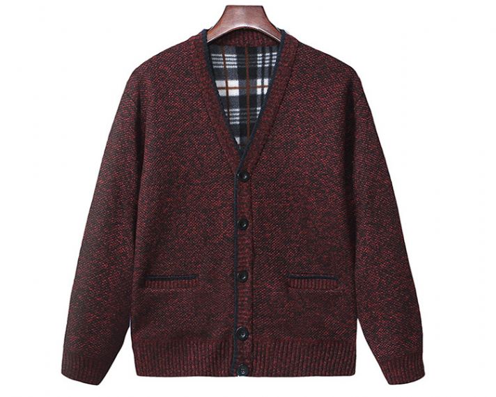 Jersey de punto con cuello chal y cuello en V para hombre - 13246709