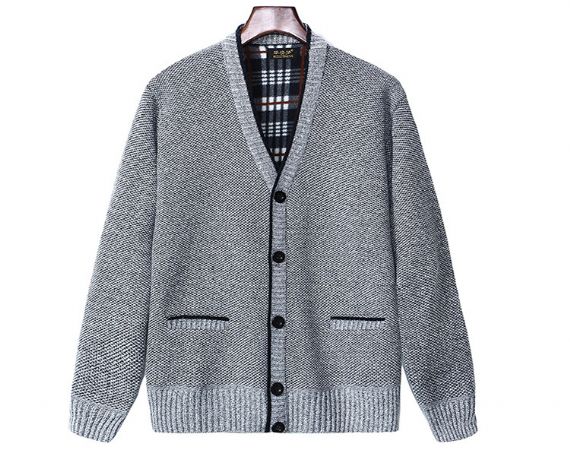 Jersey de punto con cuello chal y cuello en V para hombre - 13246709