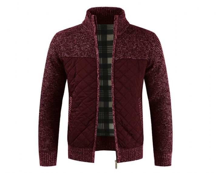 Suéteres de punto de manga larga con cremallera de costura bordada - 13246980