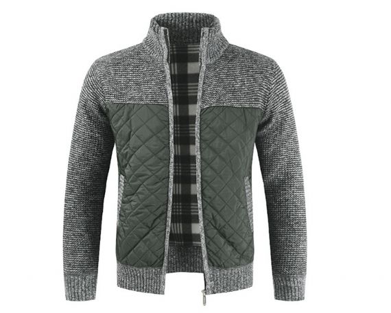 Suéteres de punto de manga larga con cremallera de costura bordada - 13246980