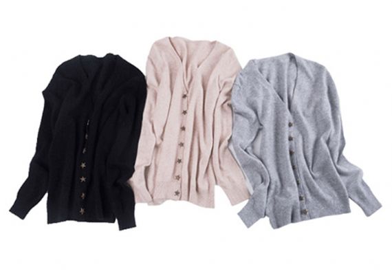 Cuello en V Suéteres de cachemira pura Cárdigan Forma de cuerpo ajustada de punto liso suave - 11272352