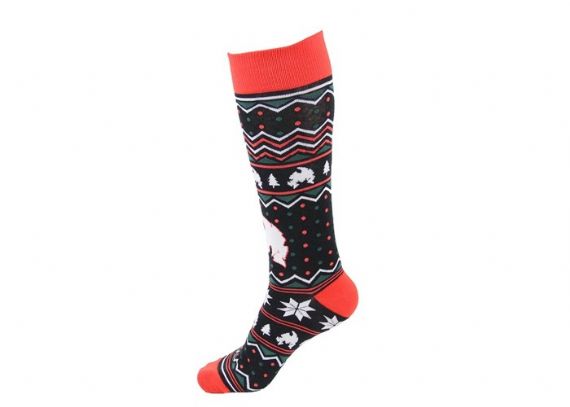 Adult Navy Cotton Funny Ugly Xmas Socks - 12204047
