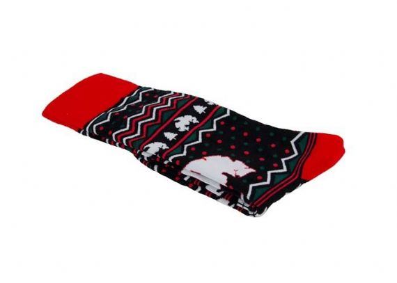 Adult Navy Cotton Funny Ugly Xmas Socks - 12204047