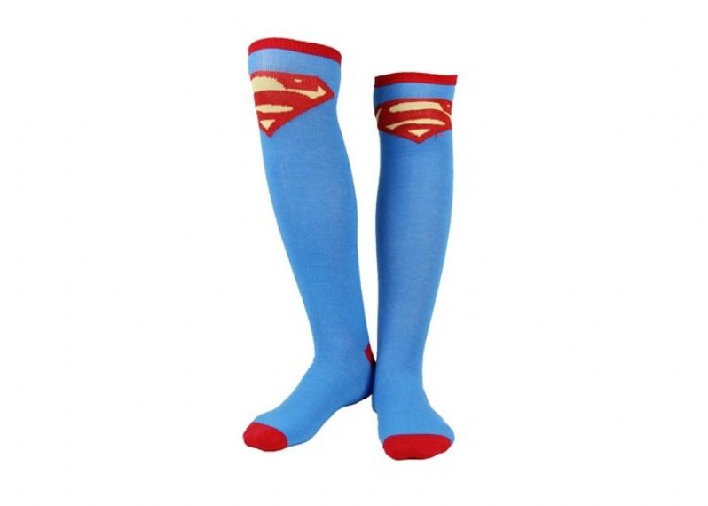 Blue Superman Custom Logo Knee High Sports Socks - 12205634
