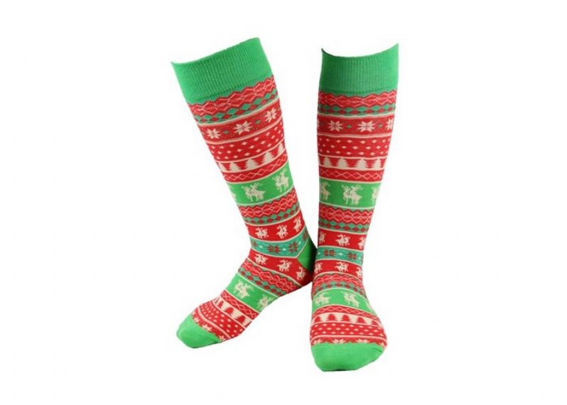 200 GG Cotton Knitted Reindeer Ugly Socks for Festival - 12207110