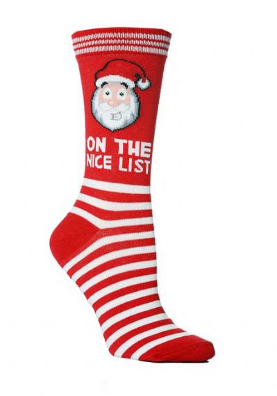White And Red Ladies Christmas Socks - HNCS10