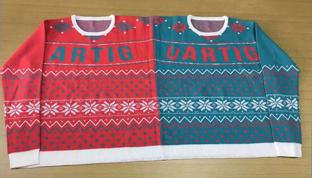 Fashion Knitted Unisex Twin Christmas Sweater - 11664605