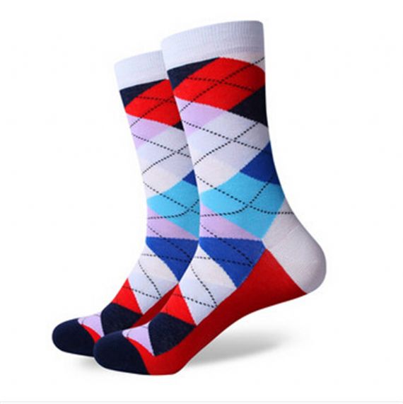New Argyle Pattern Custom Design Socks - HNFS25