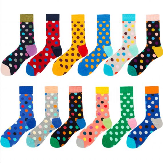 Multicolor Dotted Custom Knit Socks - HNFS37