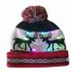 Gorro acrílico de Natal infantil de tricô padrões bordados com luzes LED - 11193665