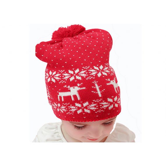 Vermelho Quente Acessórios de Inverno Bonito Gorro de Crochê 0,08KG Peso - 11193673